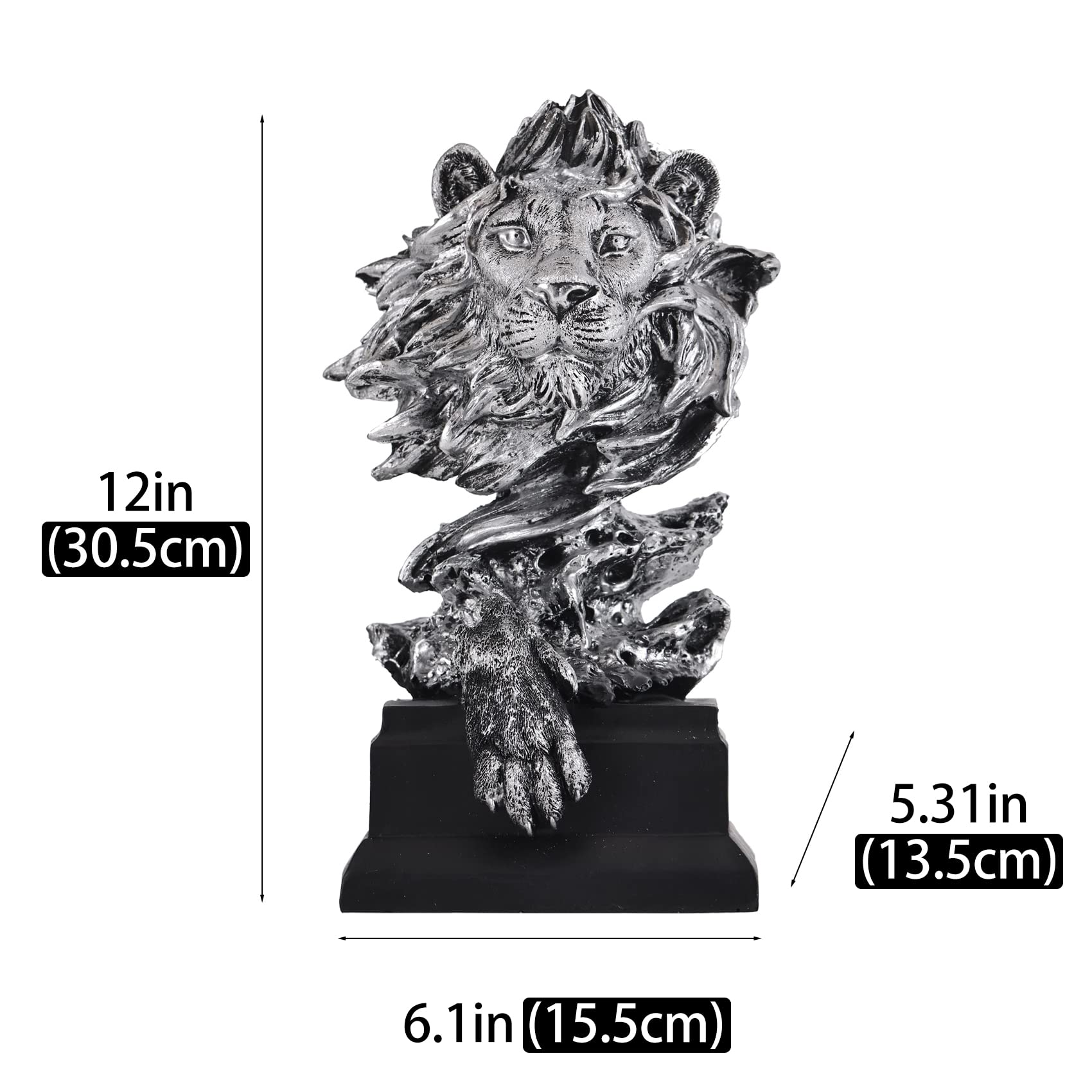 Amazon.co.jp: 凛とした樹脂ライオンの像 動物の王 家、オフィス、書斎